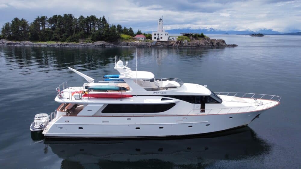 Dauntless explores Southeast Alaska's pristine waters, from historic lighthouses to glacial fjords on luxury small ship charters.